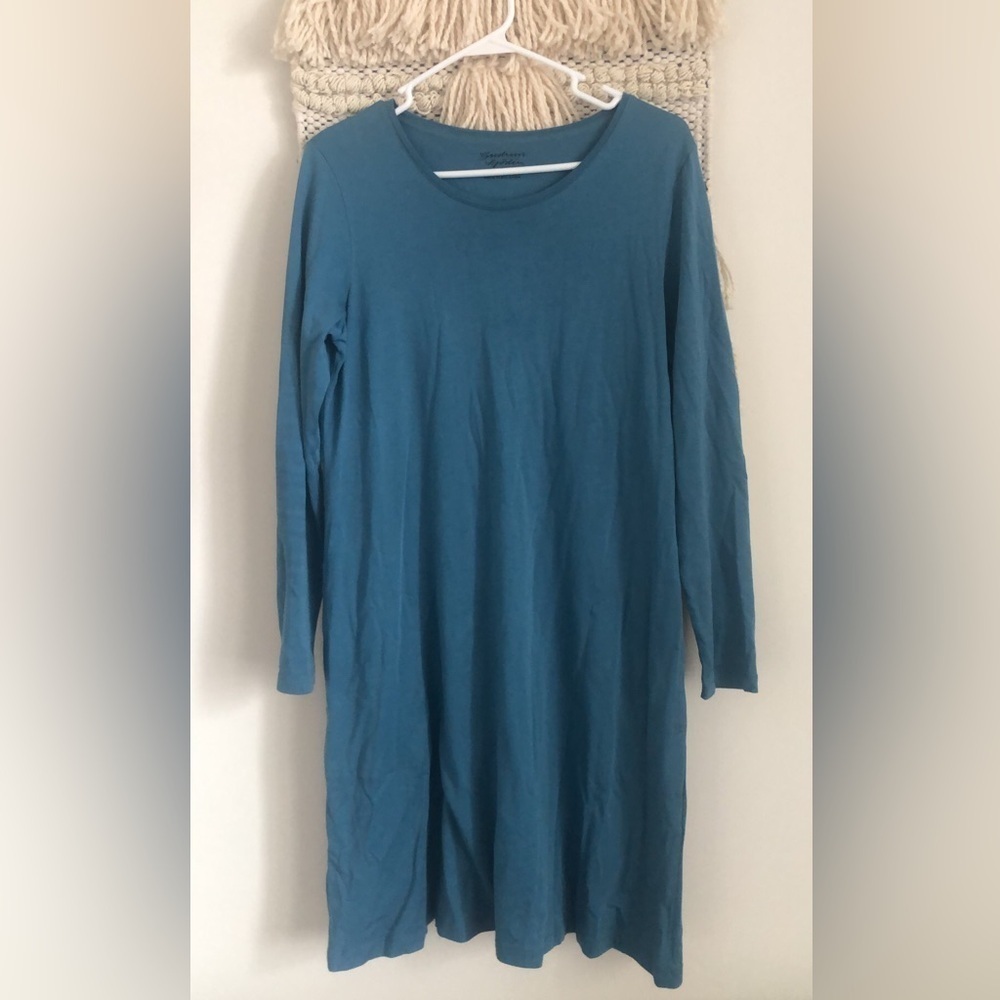 Gudrun Sjoden Organic Cotton Tunic Dress Long Sleeve Lagenlook with Pockets